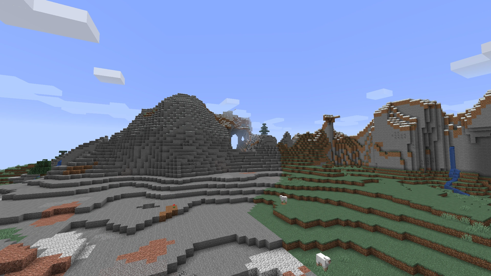 Панорама горного Minecraft-ландшафта